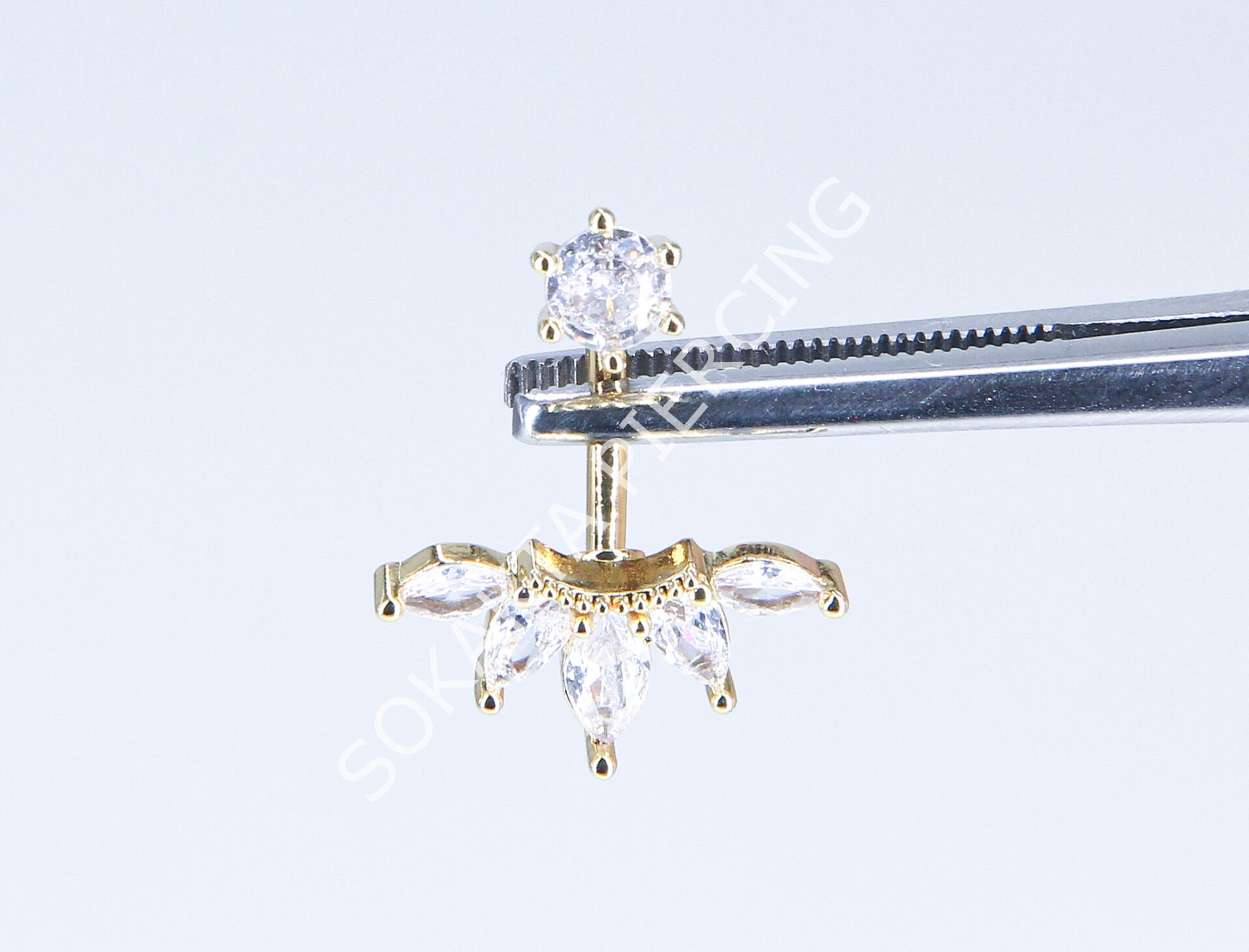 F165-166  - GÖBEK PİERCİNGİ Silver