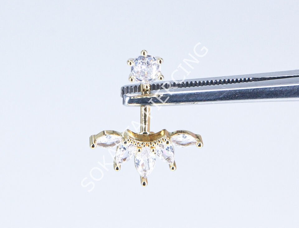F165-166  - GÖBEK PİERCİNGİ Silver