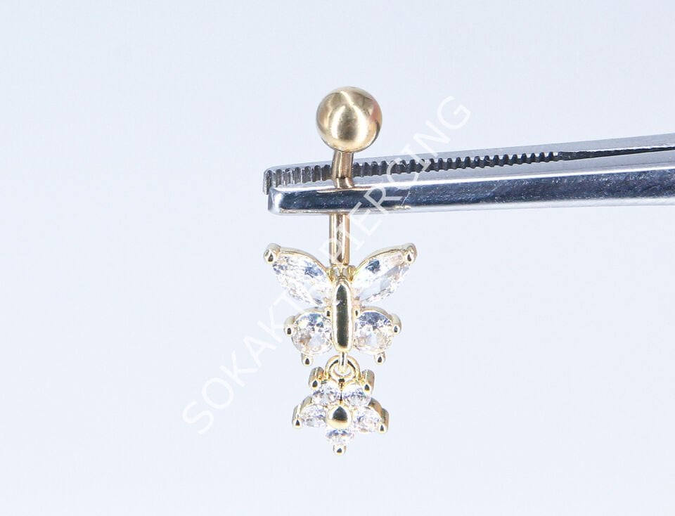 F154 -155  - GÖBEK PİERCİNGİ Silver