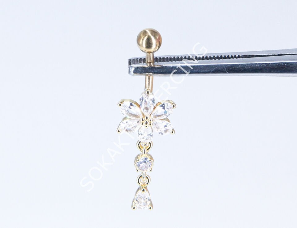 F171-172  - GÖBEK PİERCİNGİ Silver