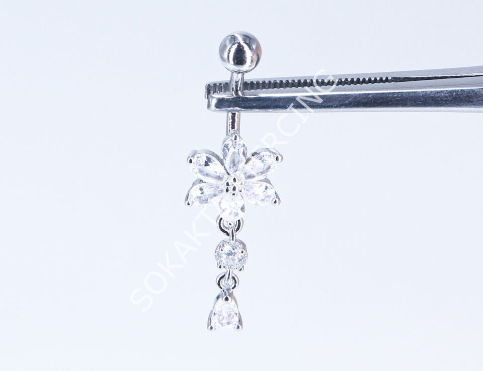F171-172  - GÖBEK PİERCİNGİ Silver