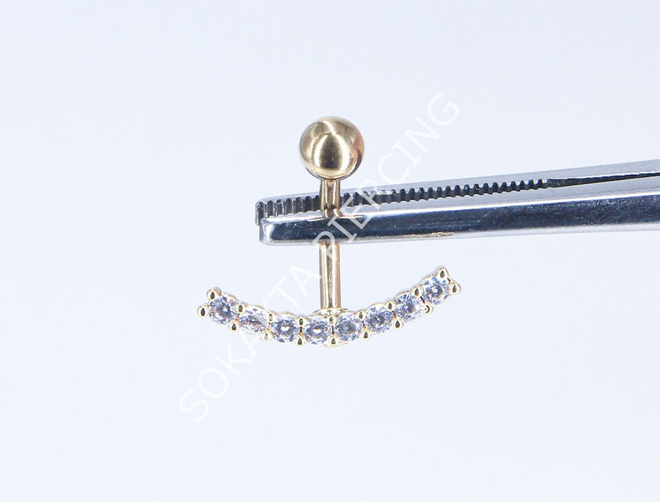 F175-176   - GÖBEK PİERCİNGİ Silver