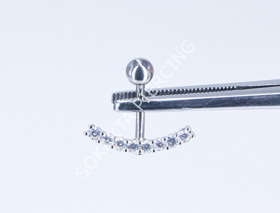 F175-176   - GÖBEK PİERCİNGİ Silver