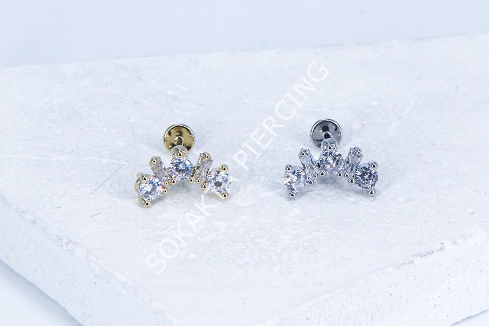 G144 - 6MM ARKASI DÜZ TRAGUS Gold