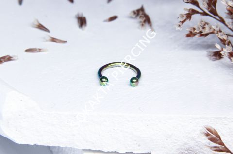 8 MM TOPLU YARIM HALKA PİERCİNG Siyah