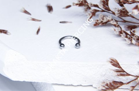 6 MM Yarım Halka Piercing Siyah