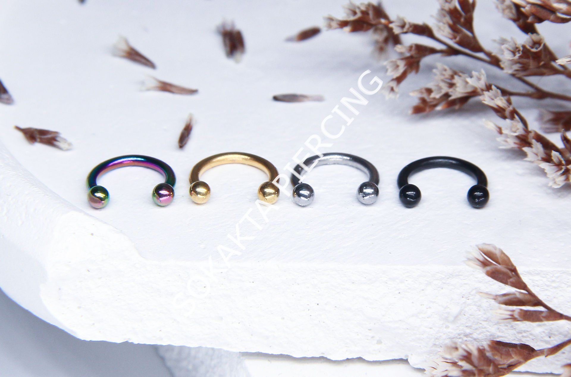 6 MM Yarım Halka Piercing Siyah
