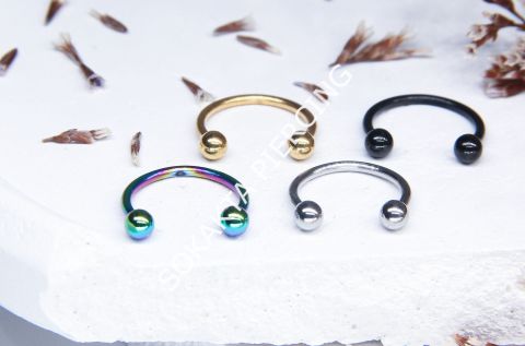 10 MM YARIM HALKA PİERCİNG Siyah
