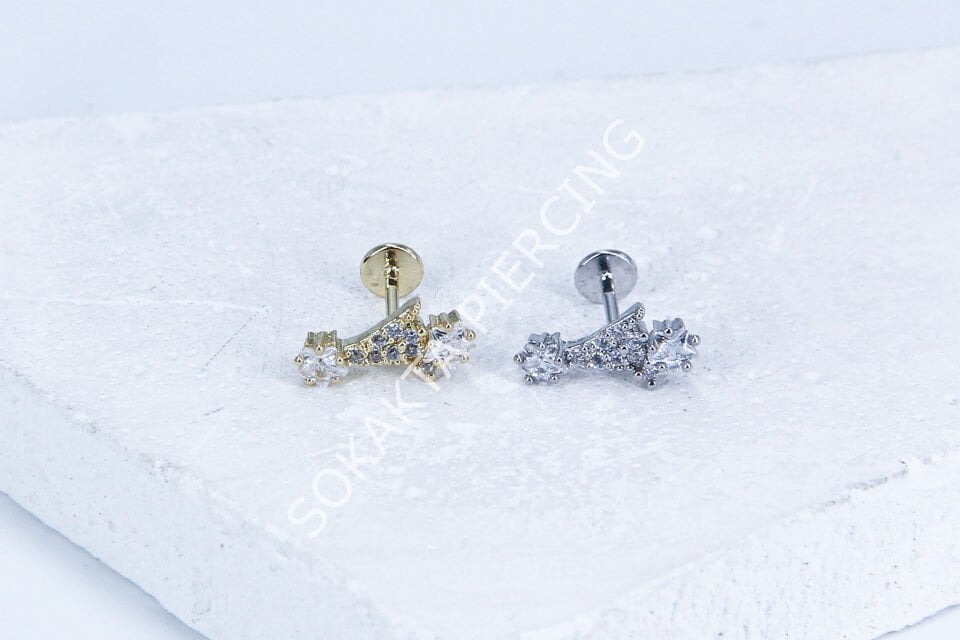 G208 - 6MM ARKASI DÜZ TRAGUS Gold
