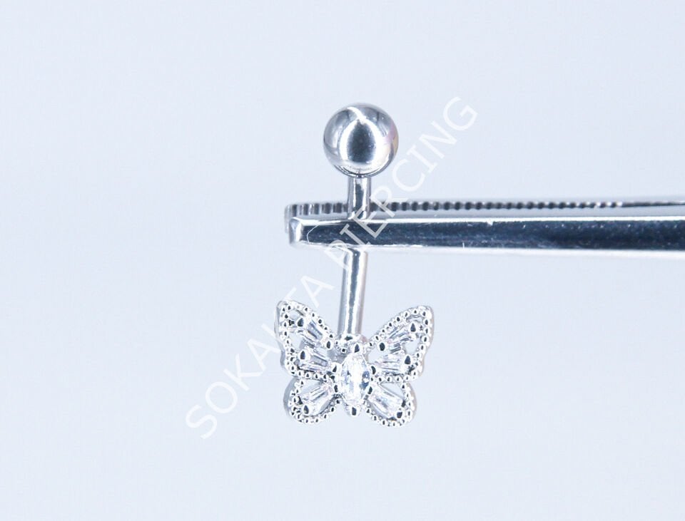 F173-174 - GÖBEK PİERCİNGİ Silver