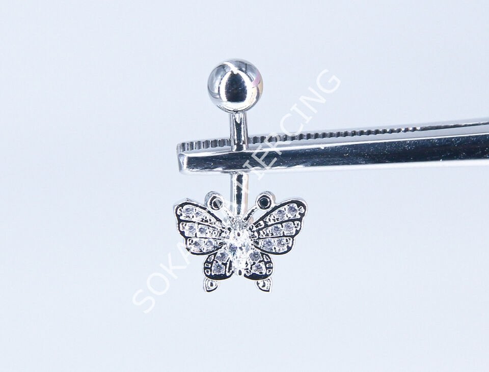 F182-183 - GÖBEK PİERCİNGİ Silver