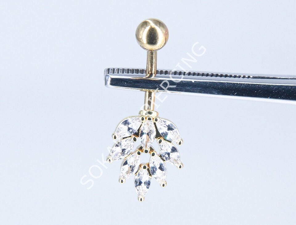 F190-191 - GÖBEK PİERCİNGİ Silver