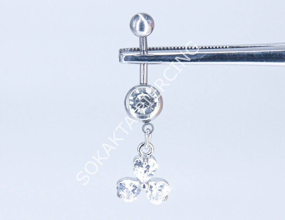 F198-199 - GÖBEK PİERCİNGİ Silver