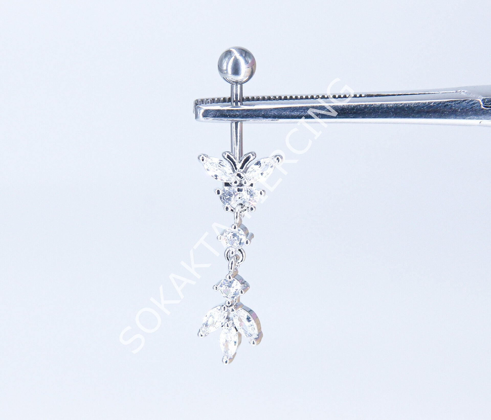 F206-207- GÖBEK PİERCİNGİ Silver