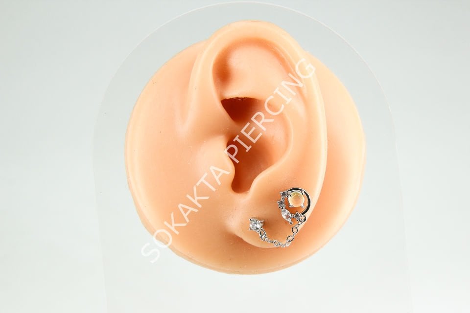 K52 - ÇİFTLİ  ZİNCİRLİ PİERCİNG